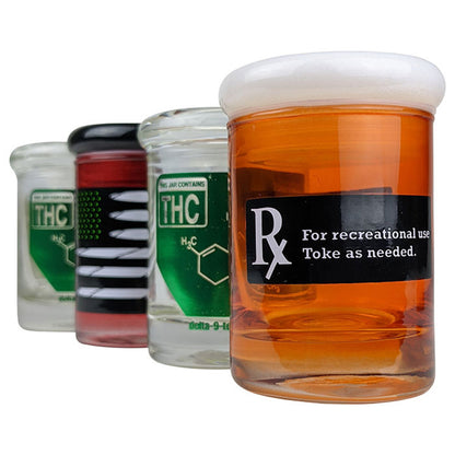 3oz Assorted Glass Stash Jar - 4 Pack