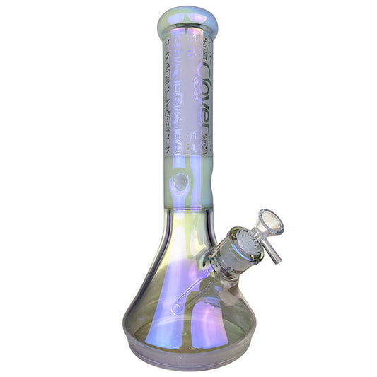 Clover - 13" Electro Plated Sand Blasted Color Trim Egyptian Beaker Water Pipe - with 14M Bowl