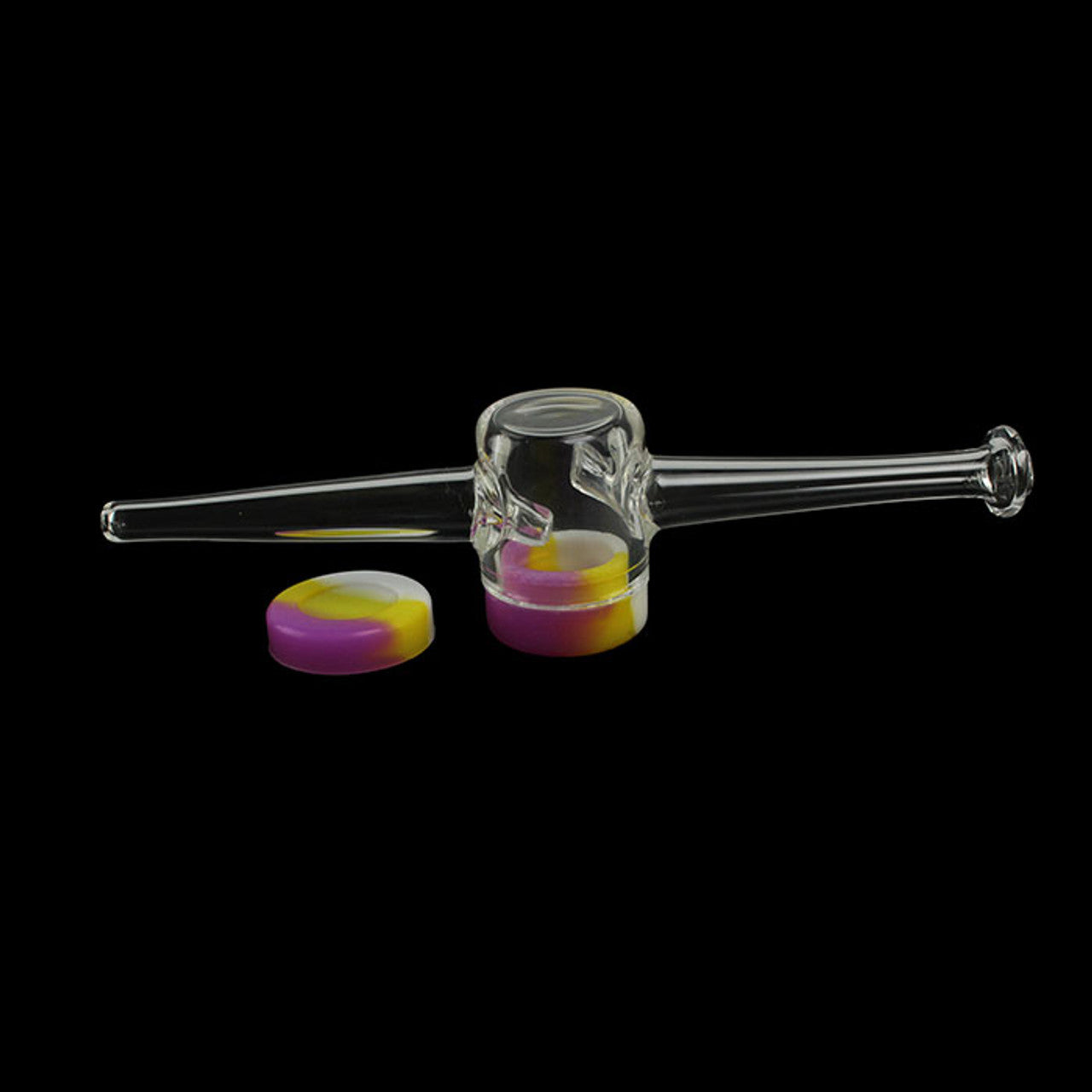 7" Glass Nectar Hand Pipe w Silicone Reclaimer Container Set