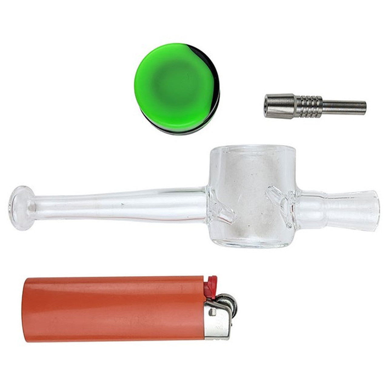 Glass Nectar Collector Reclaimer & Silicone Container Set - with 10M Ti. Tip