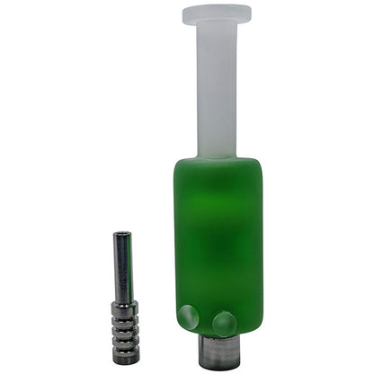 8" Glycerin Frosted Color Nectar Collector - with Screw Tip