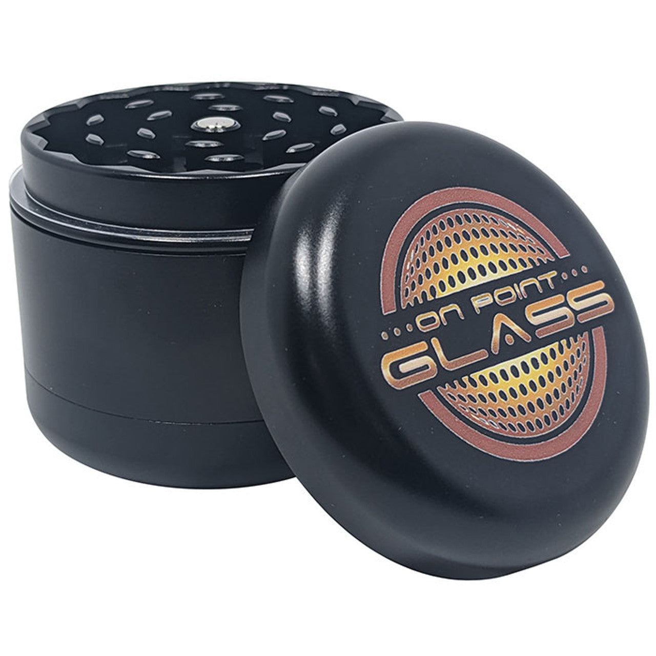 On Point Glass - 2.2" 4 Part Aluminum Grinder - Black