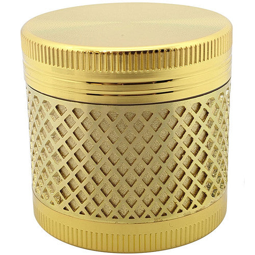 1.6" 4 Part Zinc Alloy Grid Grinder - Gold