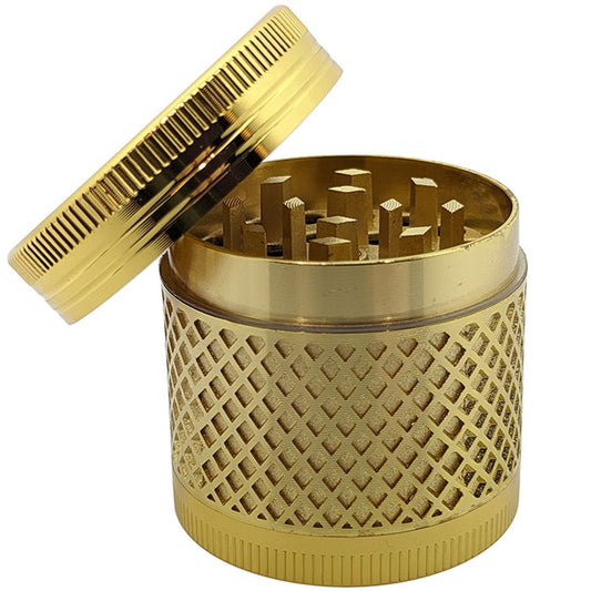 1.6" 4 Part Zinc Alloy Grid Grinder - Gold