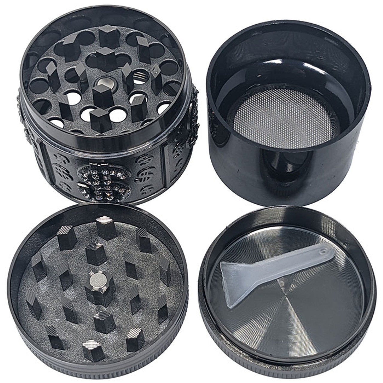 1.6" 4 Part Zinc Alloy USD Grinder - Gun Metal