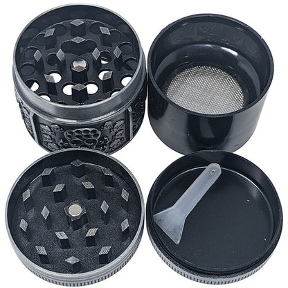 1.6" 4 Part Zinc Alloy Skull Grinder - Assorted