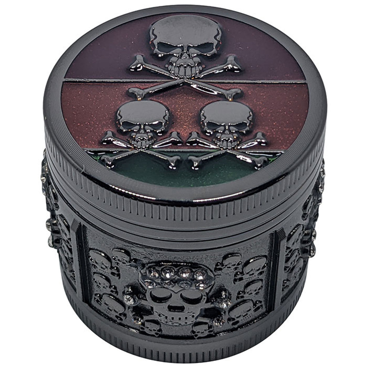 1.6" 4 Part Zinc Alloy Skull Trio Grinder - Assorted