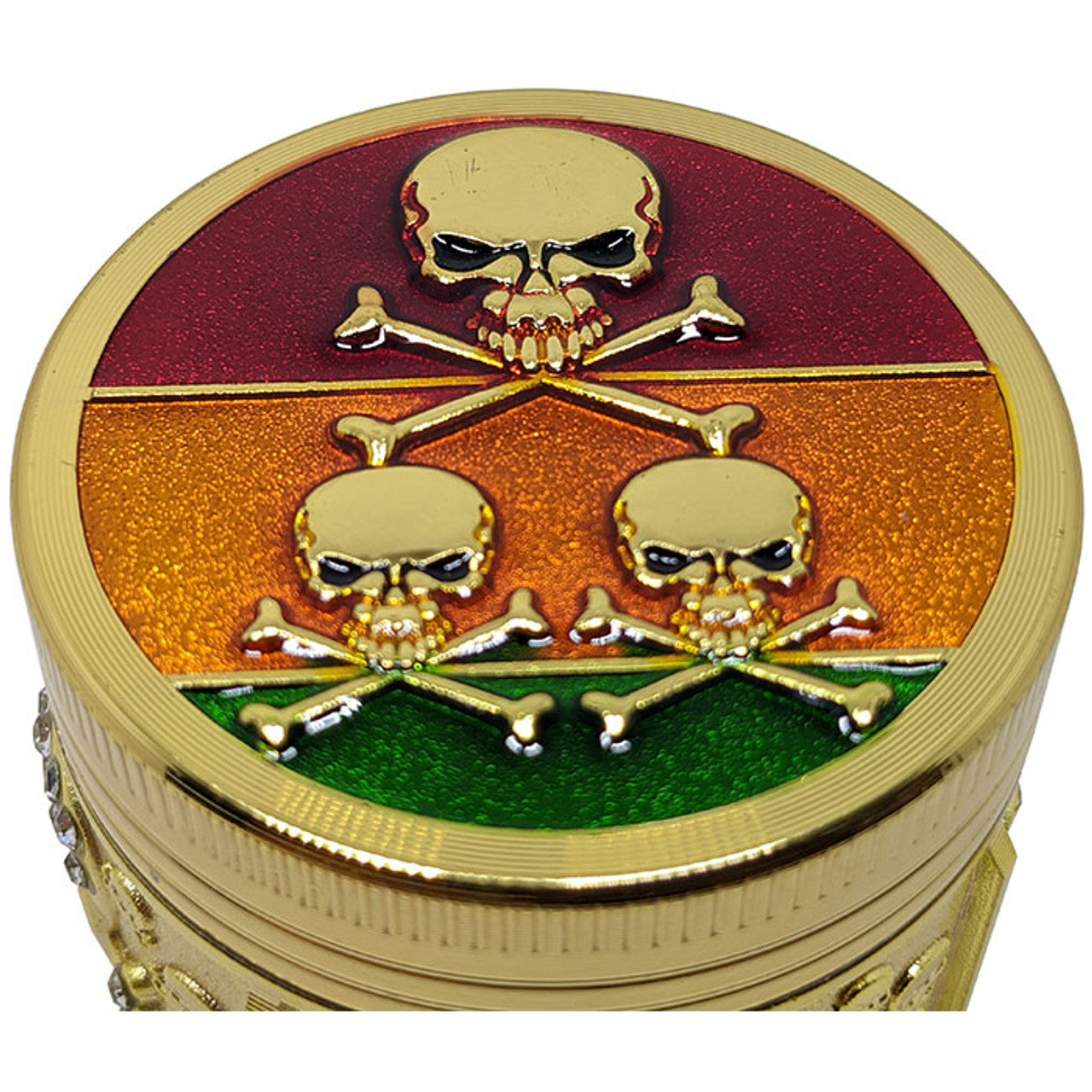 1.6" 4Part Zinc Alloy Skull Trio Grinder - Gold