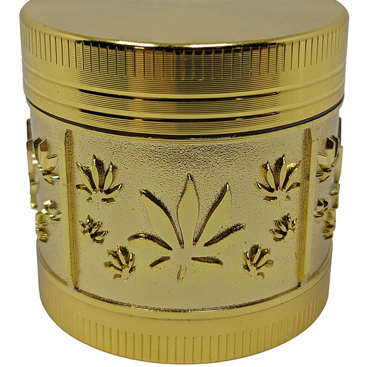 1.6" 4Part Zinc Alloy Leaves Grinder - Gold