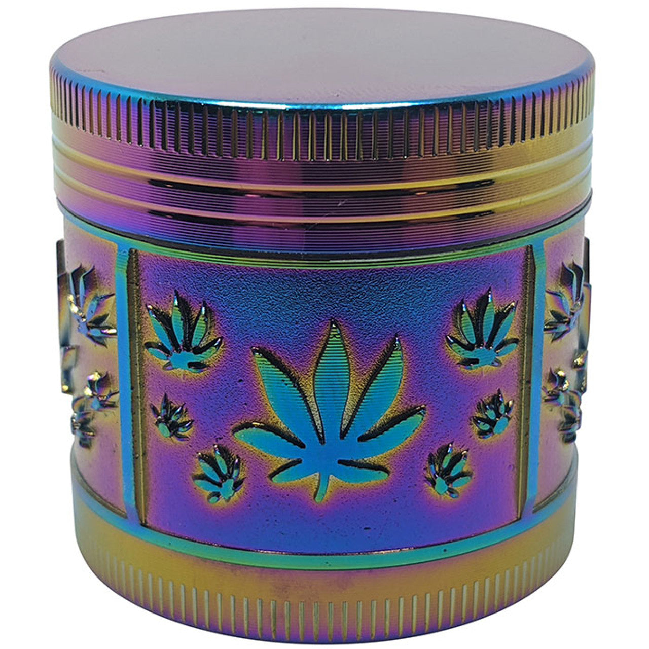 1.6" 4 Part Zinc Alloy Leaves Grinder - Rainbow