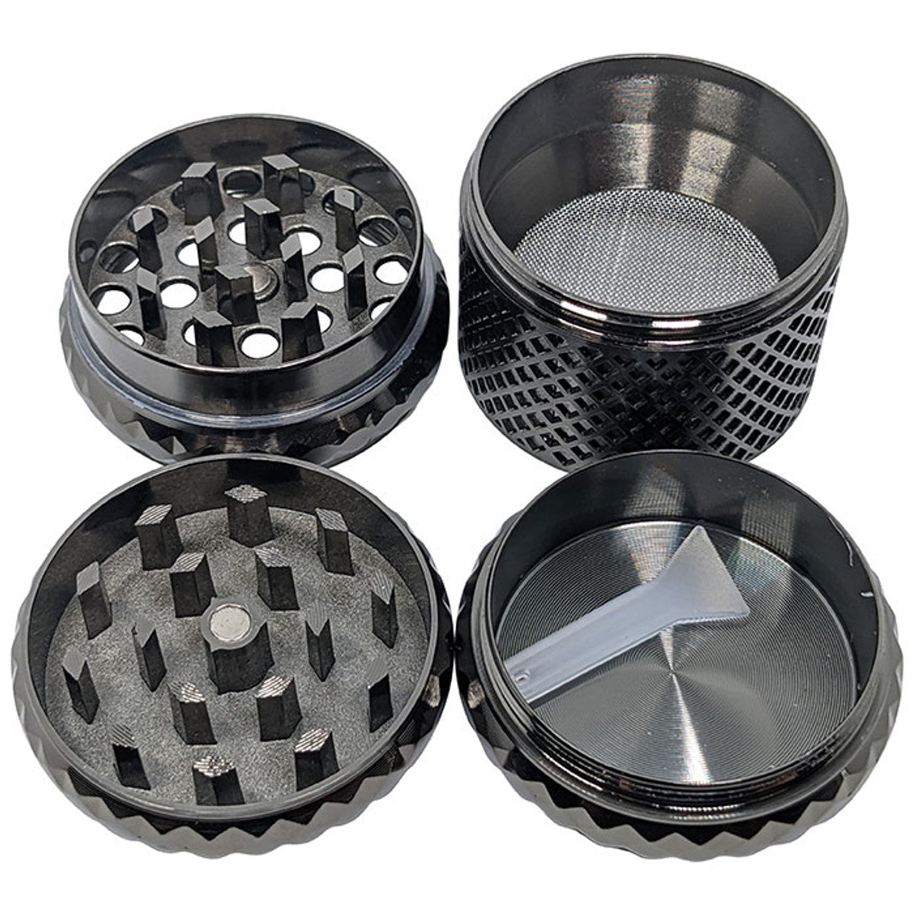 1.7" 4Part Zinc Alloy Gem Accent Grid Grinder - ASSTD