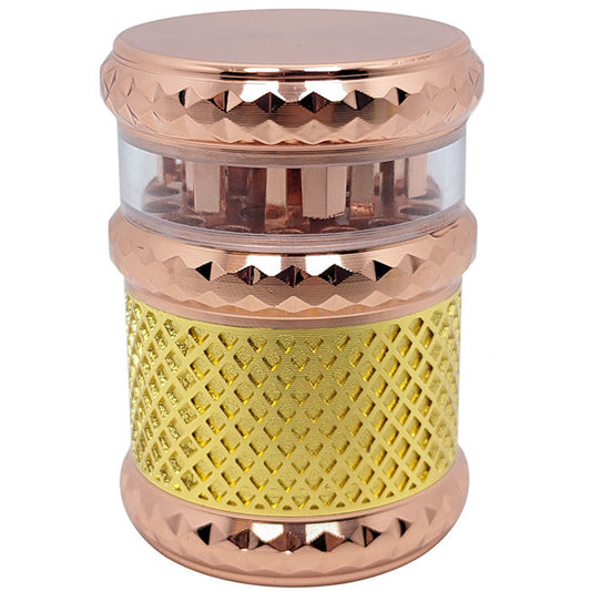 1.7" 4 Part Zinc Alloy Window Gem Accent Grid Grinder - Assorted