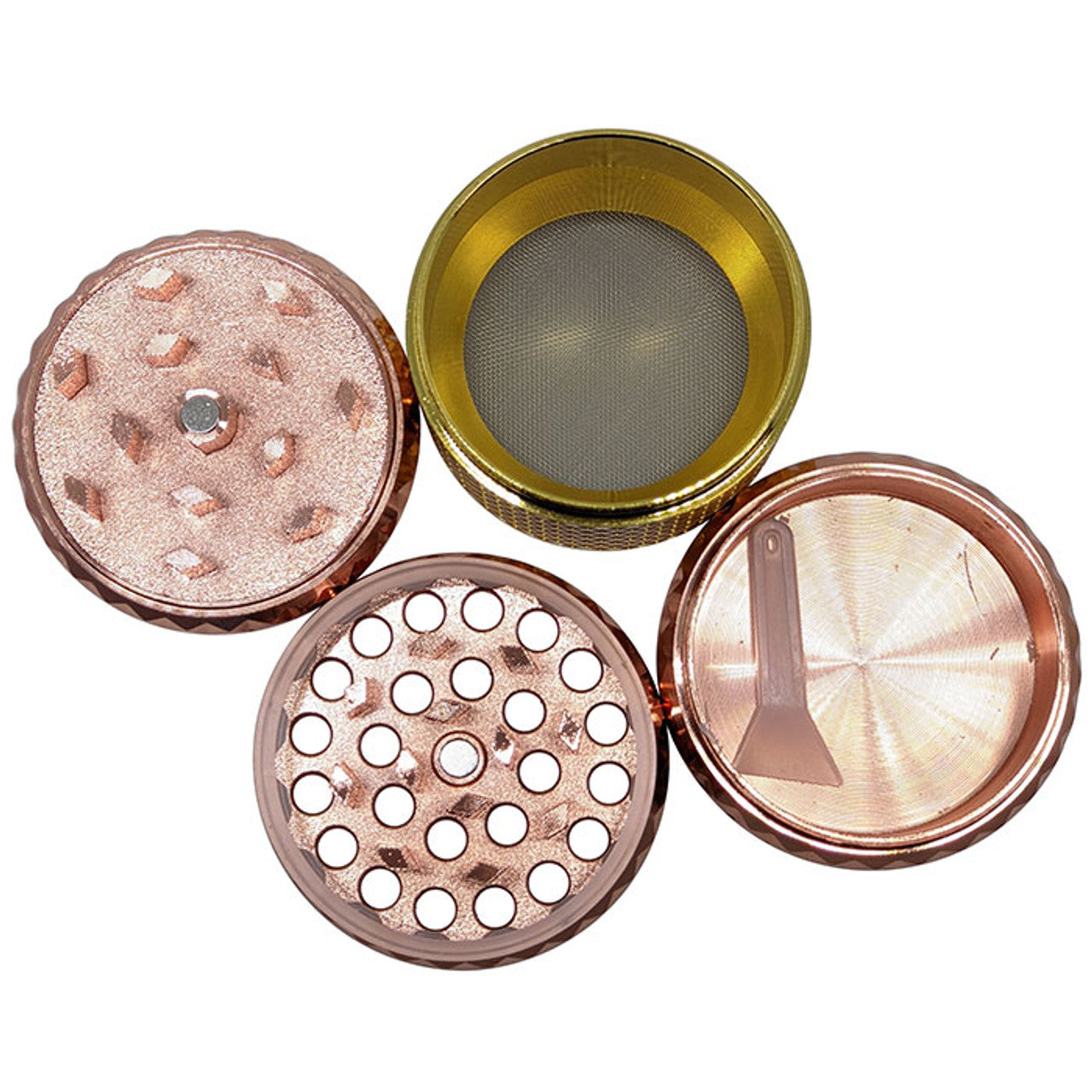 1.7" 4 Part Zinc Alloy Window Gem Accent Grid Grinder - Assorted