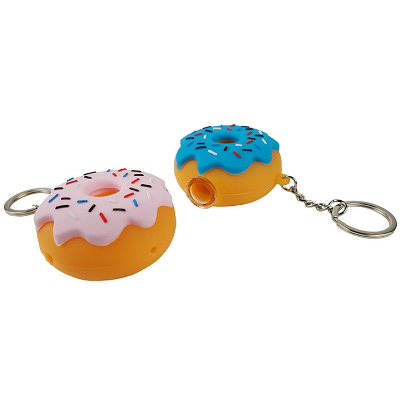 2" Silicone Donut Chillum Keychain Hand Pipe - Single Assorted