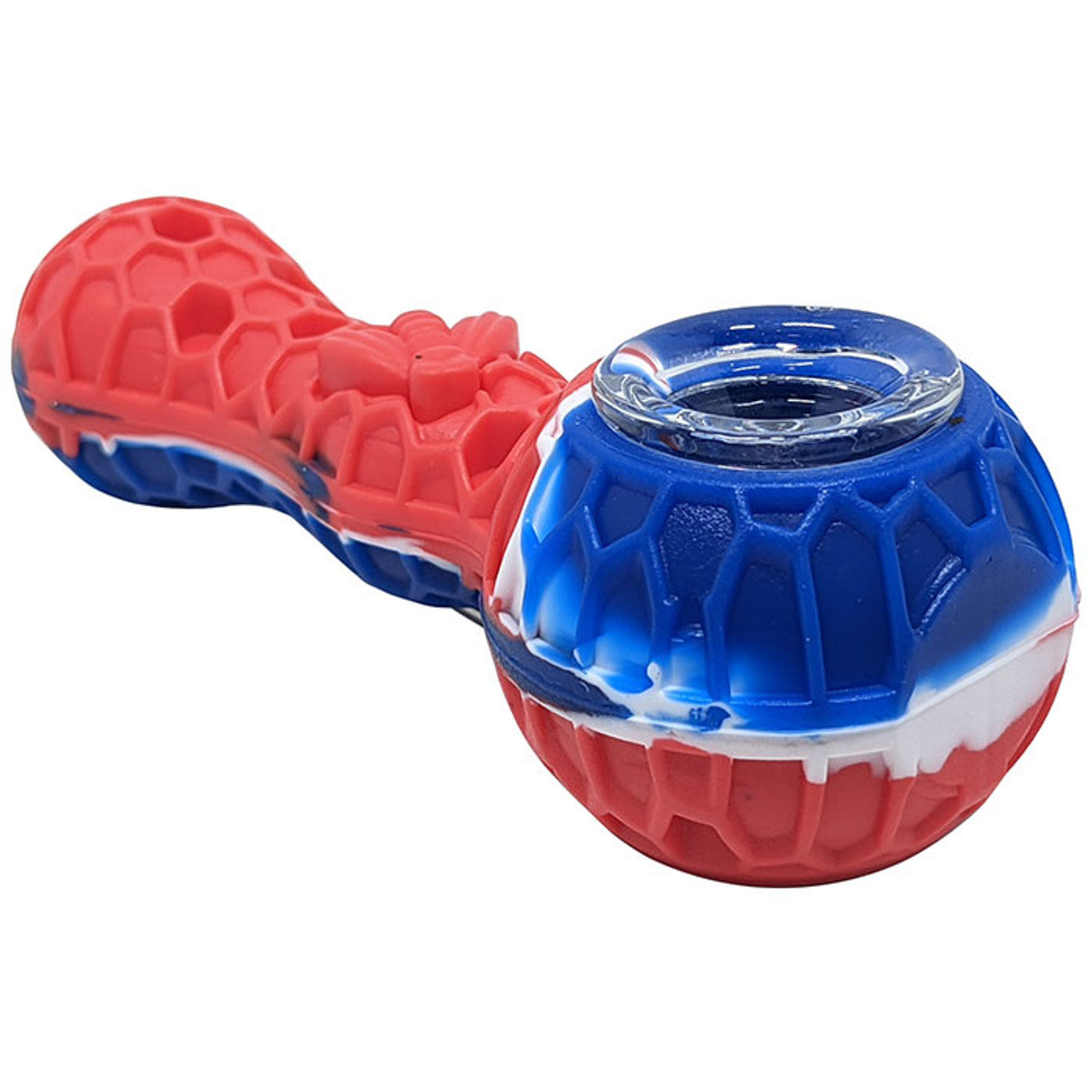 4.3" Silicone Honeycomb Spoon Hand Pipe with Metal Pick - Single Assorted