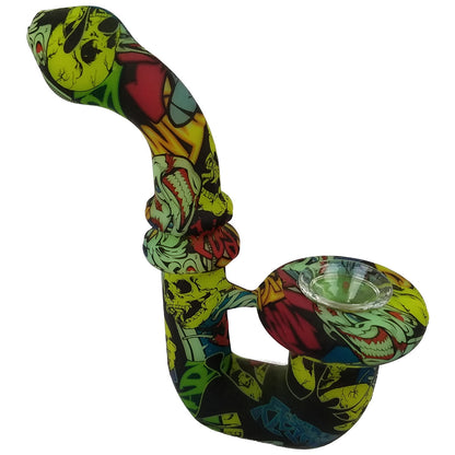 5" Silicone Water Transfer Print Sherlock Hand Pipe