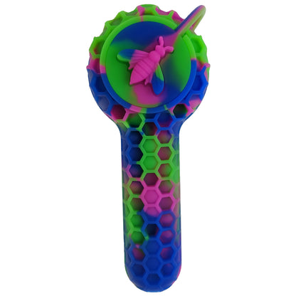 Silicone Glass Bowl & Cap Spoon Hand Pipe