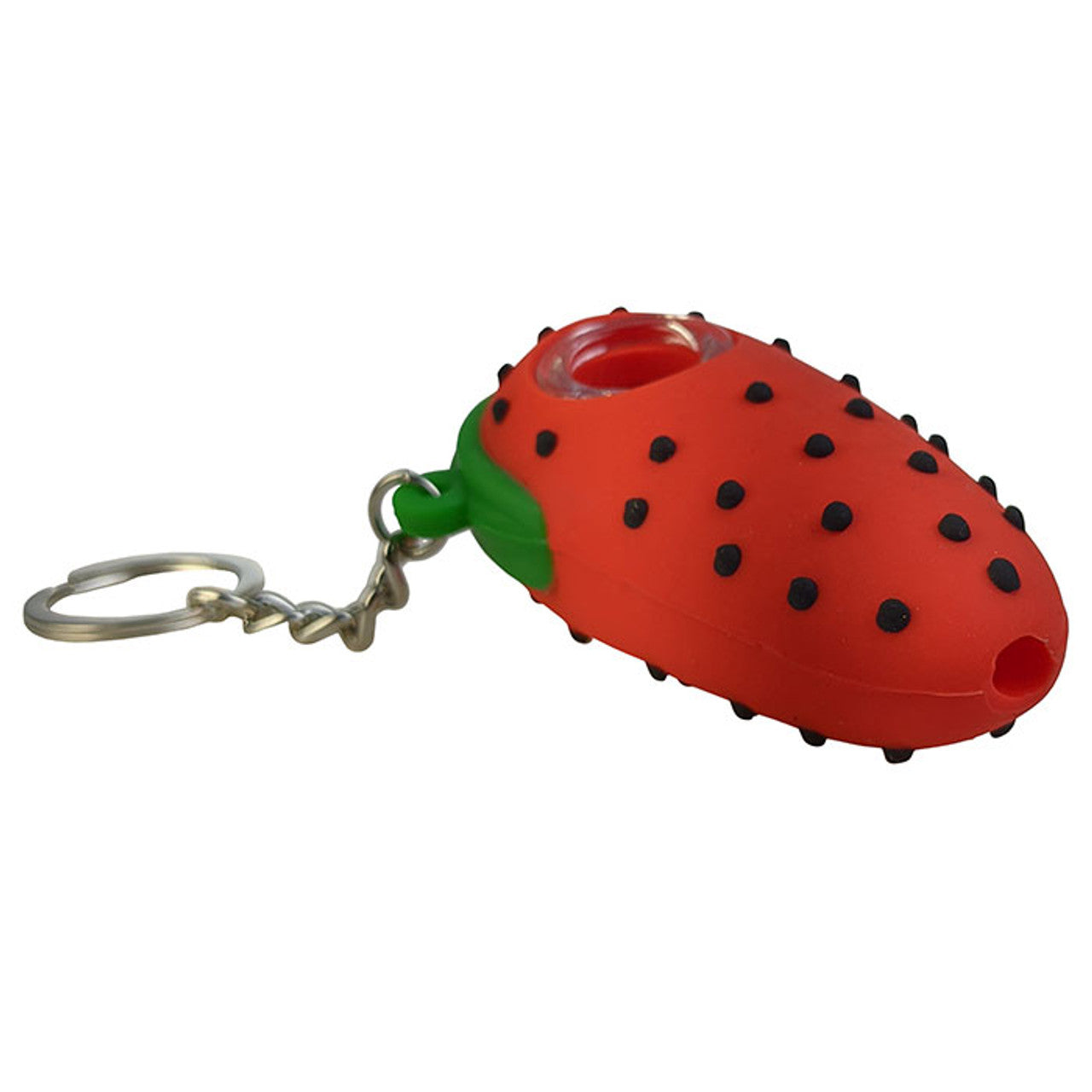 3" Silicone Strawberry Keychain Hand Pipe