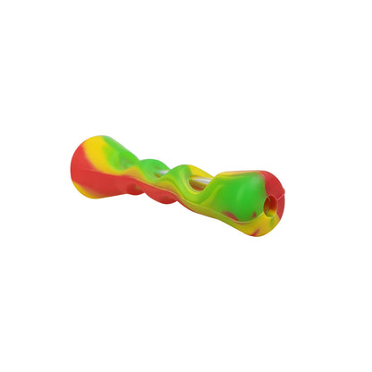 3.4" Silicone Cover Glass Chillum Hand Pipe - 2 PACK