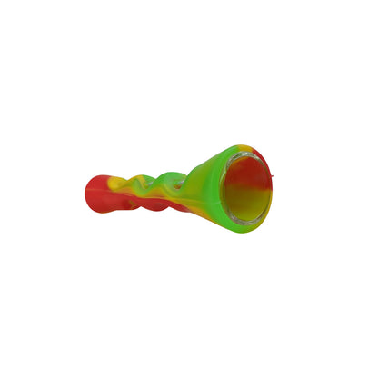 3.4" Silicone Cover Glass Chillum Hand Pipe - 2 PACK