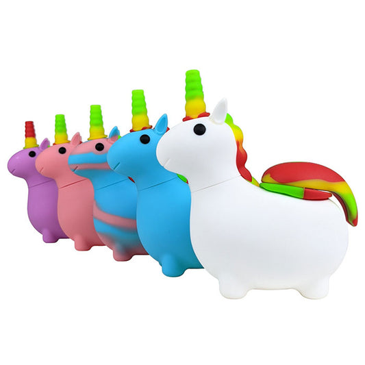 5" Silicone Unicorn Hand Pipe with Glass Bowl