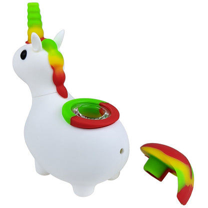 5" Silicone Unicorn Hand Pipe with Glass Bowl