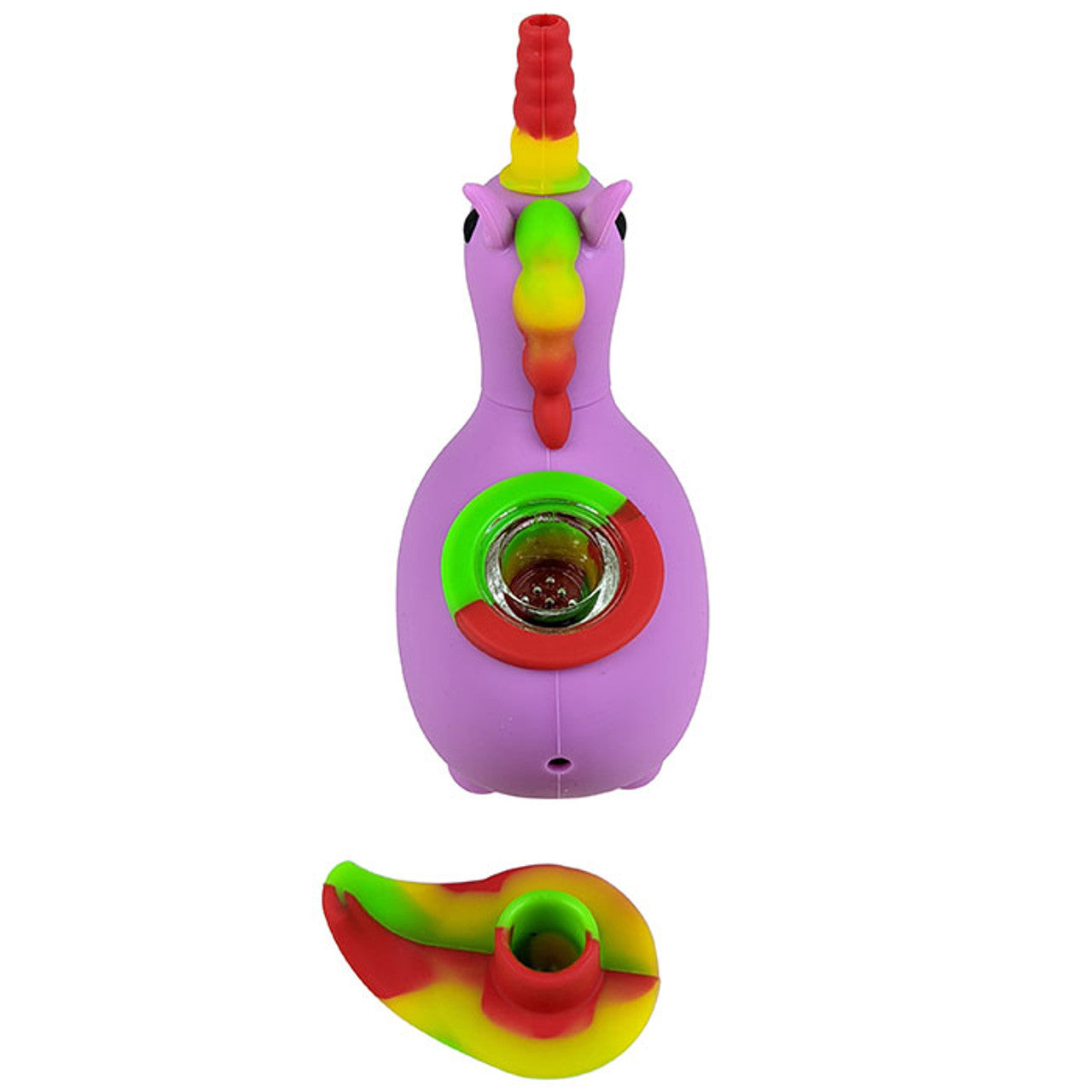 5" Silicone Unicorn Hand Pipe with Glass Bowl