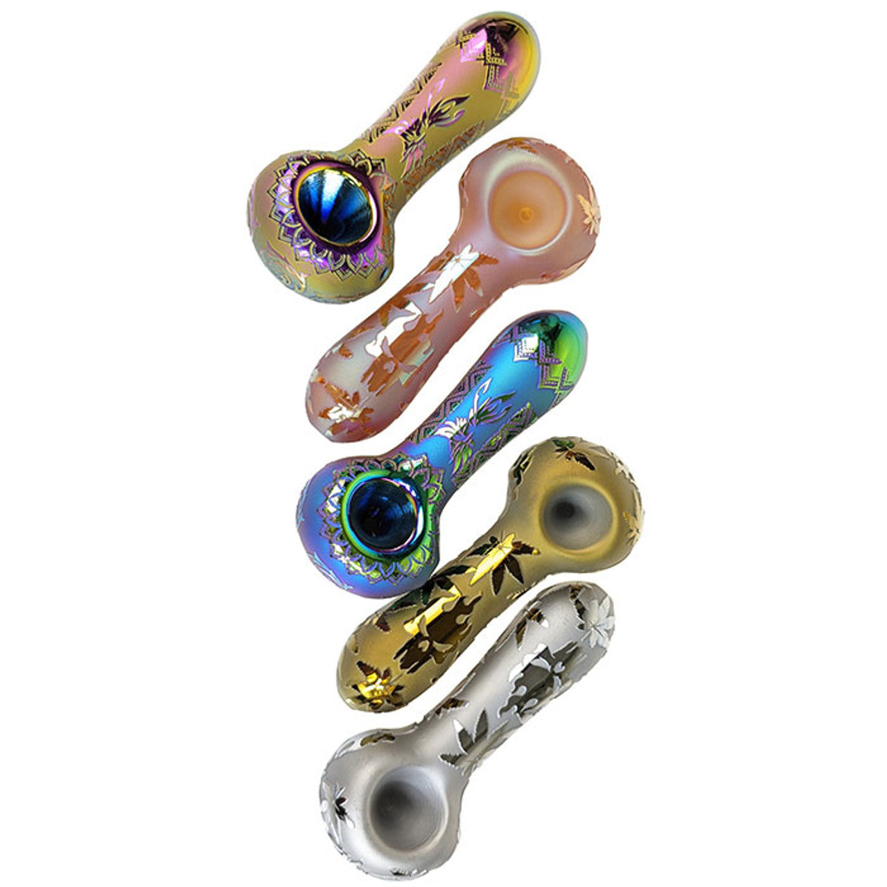 4" Sand Blasted Electro Plated Spoon Hand Pipe