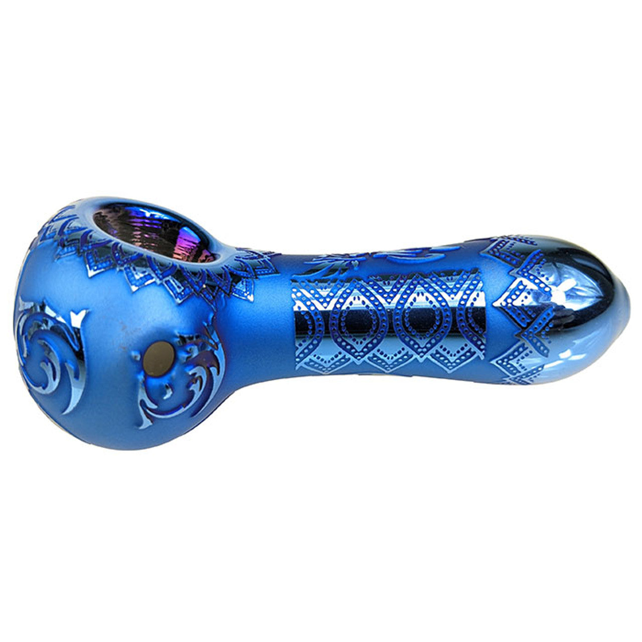 4" Sand Blasted Electro Plated Spoon Hand Pipe