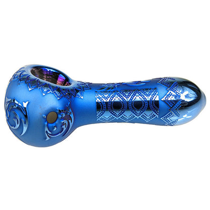 4" Sand Blasted Electro Plated Spoon Hand Pipe