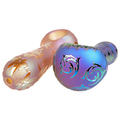 4" Sand Blasted Electro Plated Spoon Hand Pipe