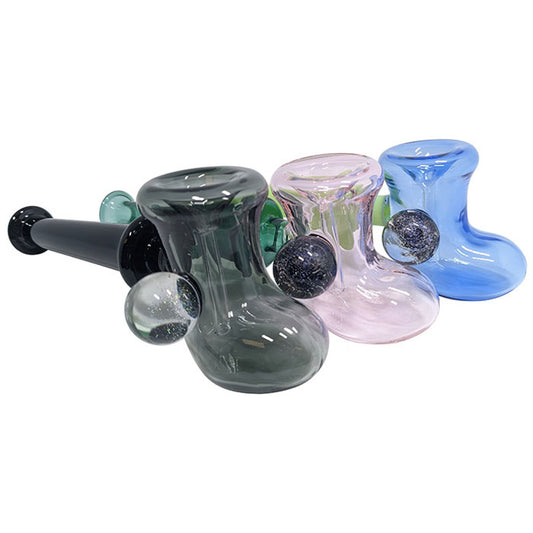 6.5" Dual Color Boot Chamber Hammer Bubbler Hand Pipe