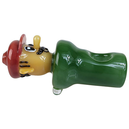 4" Green Pipe Man Novelty Hand Pipe