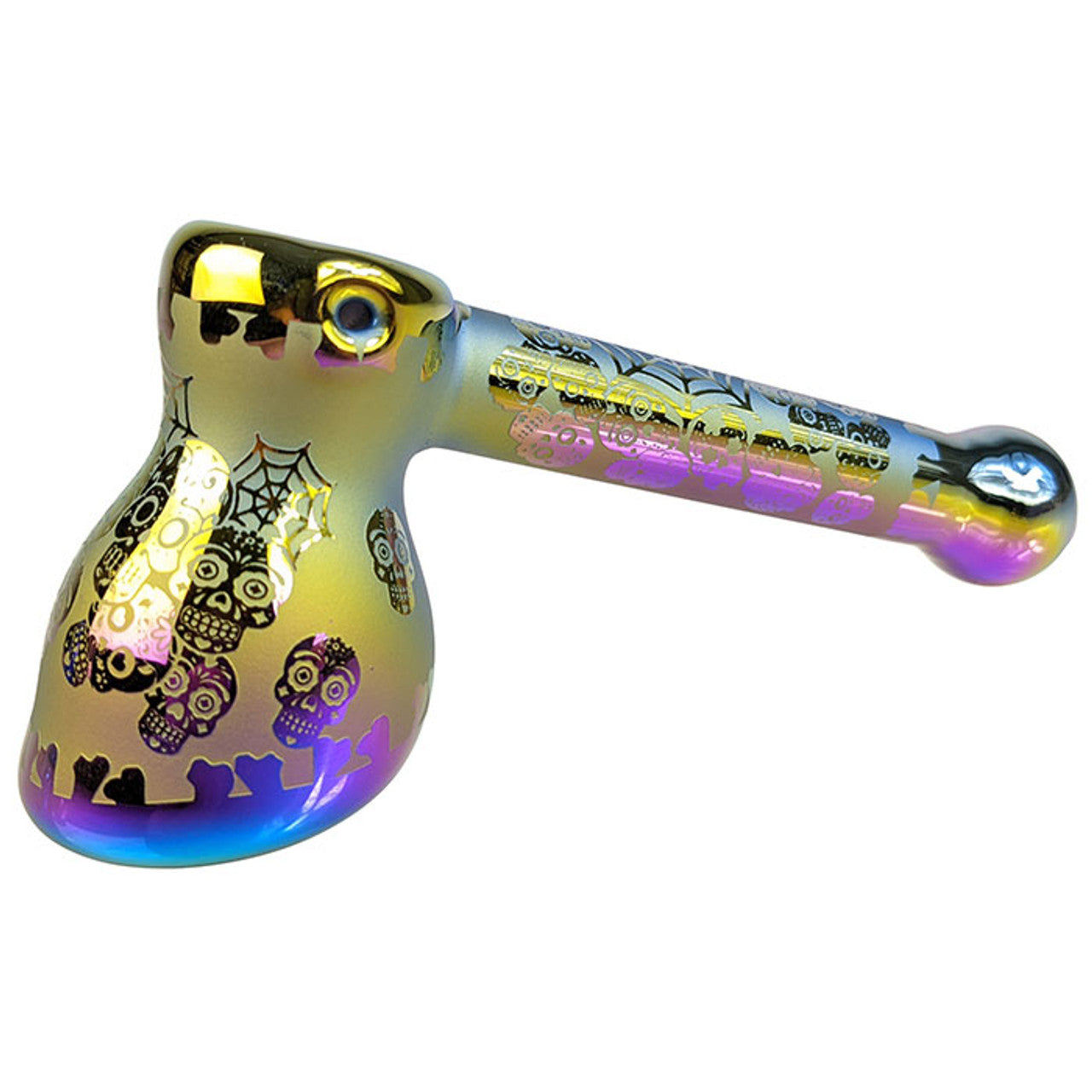 6" Full Electro Plated Etched Bubbler Hand Pipe