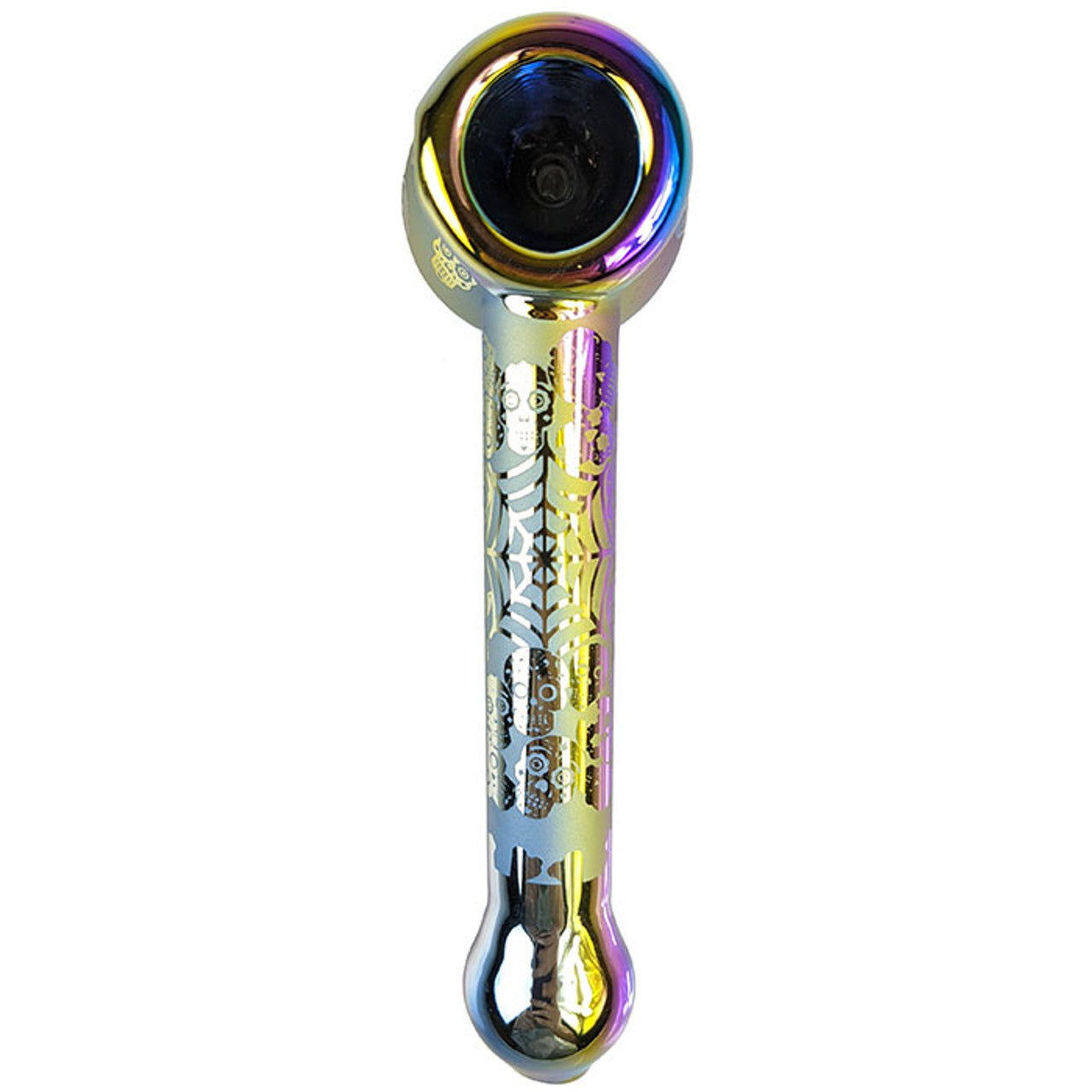 6" Full Electro Plated Etched Bubbler Hand Pipe