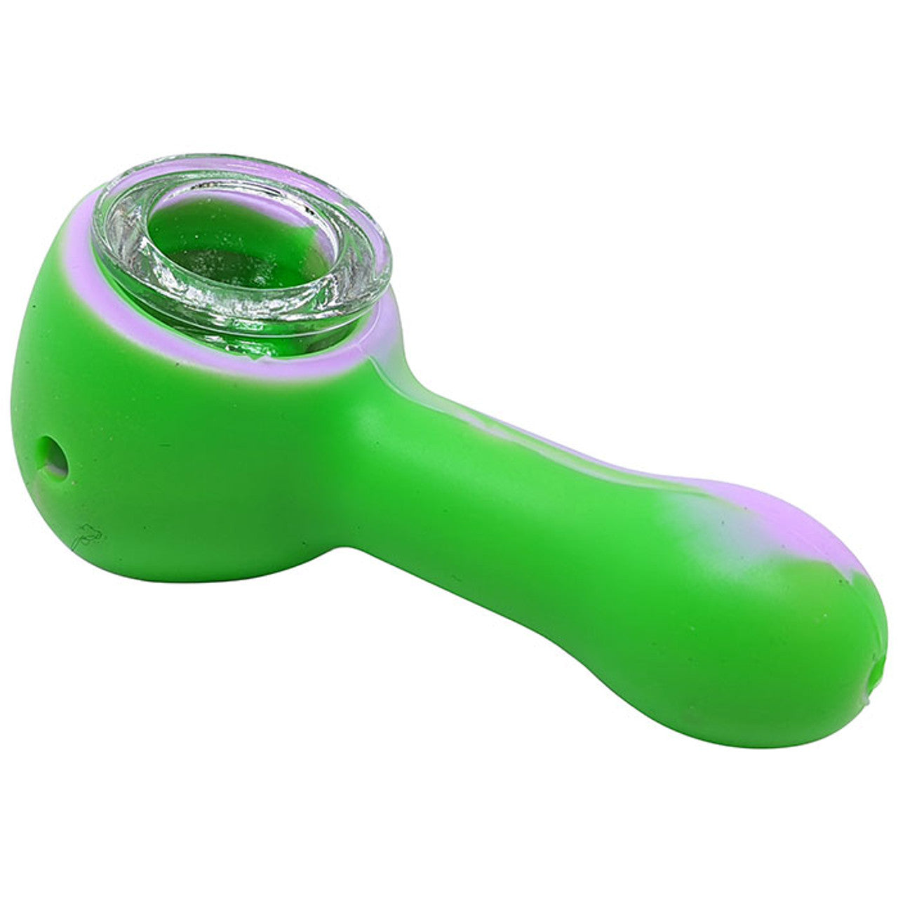 3" Silicone Mixed Color Glass Bowl Spoon Hand Pipe