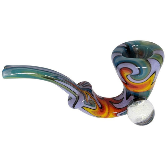 5" High Grade Full Wig Wag Dicro Sherlock Hand Pipe