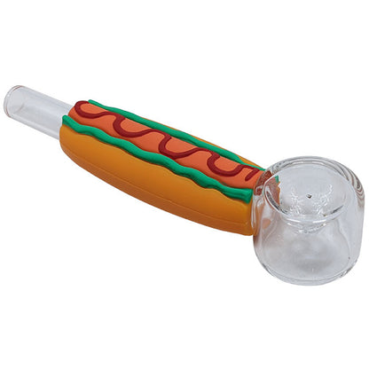 4" Silicone Hot Dog Hand Pipe