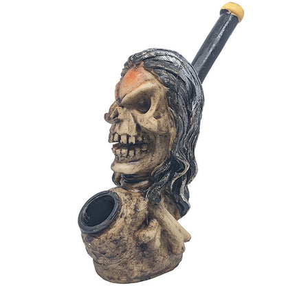 Resin Angry Dread Skull Hand Pipe