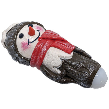 6" Clay Xmas Snowman Hand Pipe - Design 02