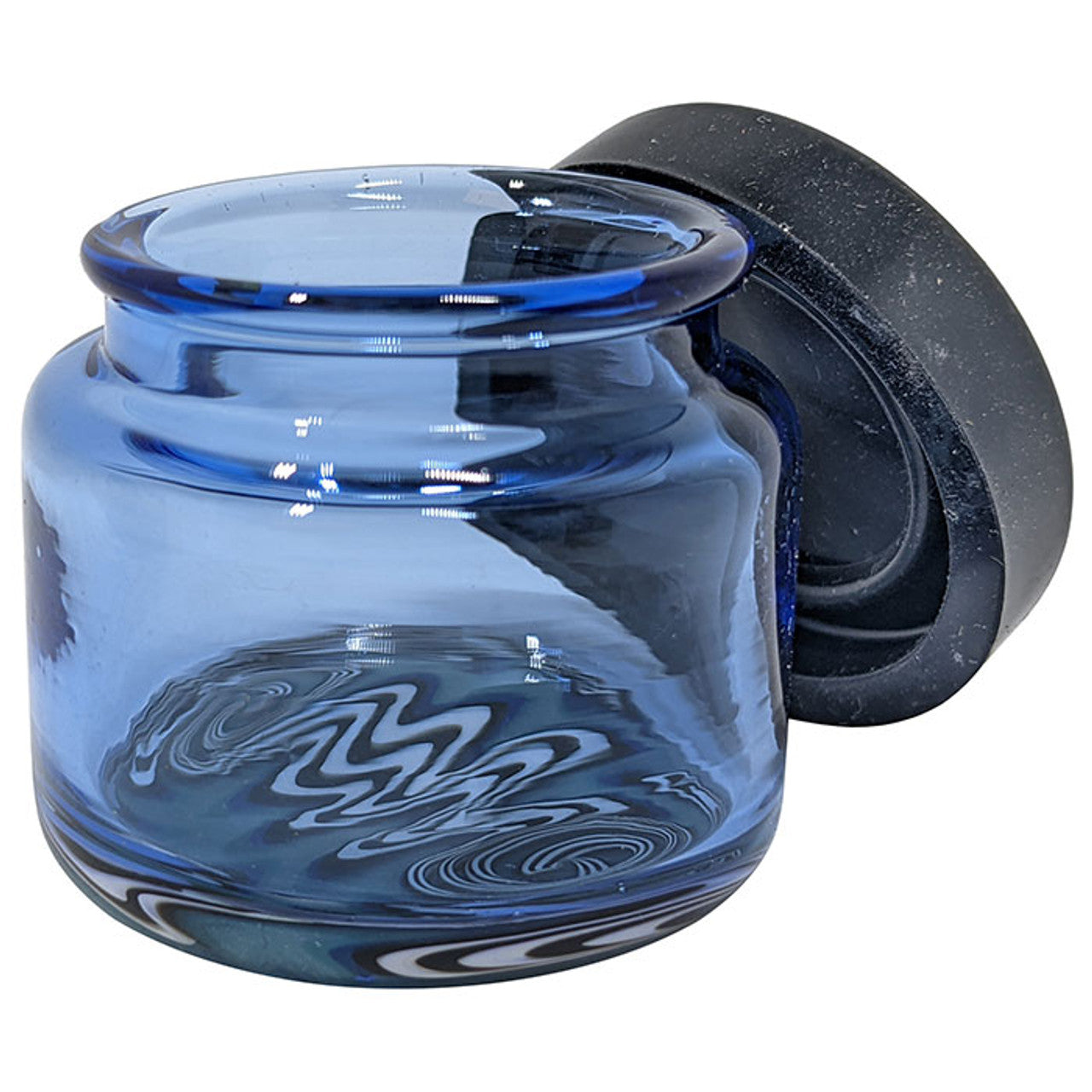 38mm Glass Color Wigwag Storage Jar with Silicone Lid