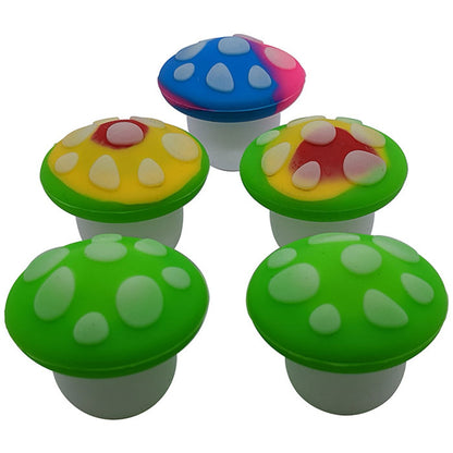 Silicone Glow In The Dark Mushroom Storage 5ml - 5 Pack