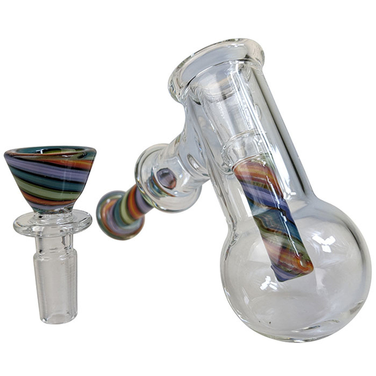 4.7" Reversal Color Hammer Bubbler Water Pipe - with 14M Bowl