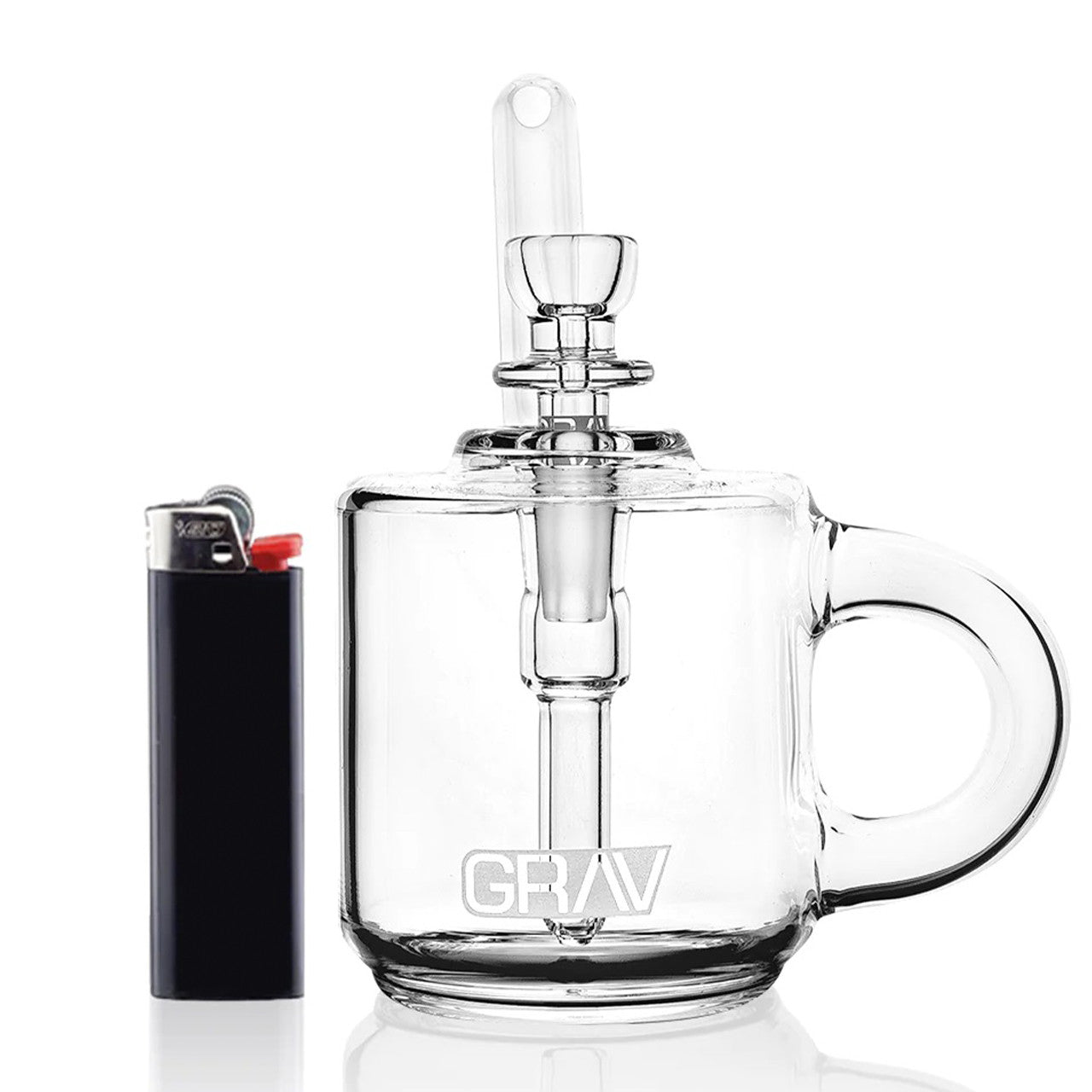 GRAV® - 2023 Coffee Mug Pocket Bubbler Water Pipe - Clear - with 10M Bowl