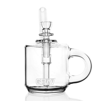 GRAV® - 2023 Coffee Mug Pocket Bubbler Water Pipe - Clear - with 10M Bowl