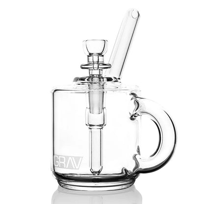 GRAV® - 2023 Coffee Mug Pocket Bubbler Water Pipe - Clear - with 10M Bowl