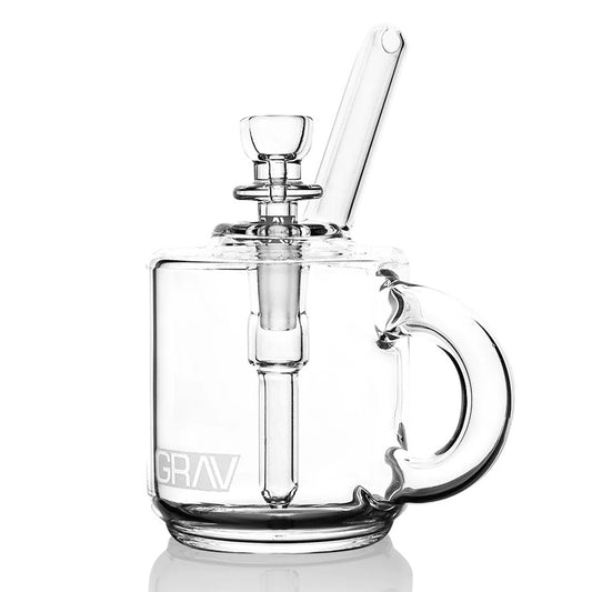 GRAV® - 2023 Coffee Mug Pocket Bubbler Water Pipe - Clear - with 10M Bowl