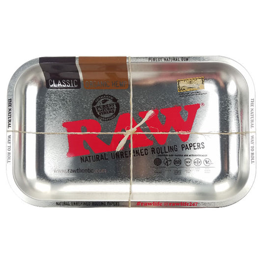 RAW® - Rolling Tray Metal Silver 11" x 7" - Small