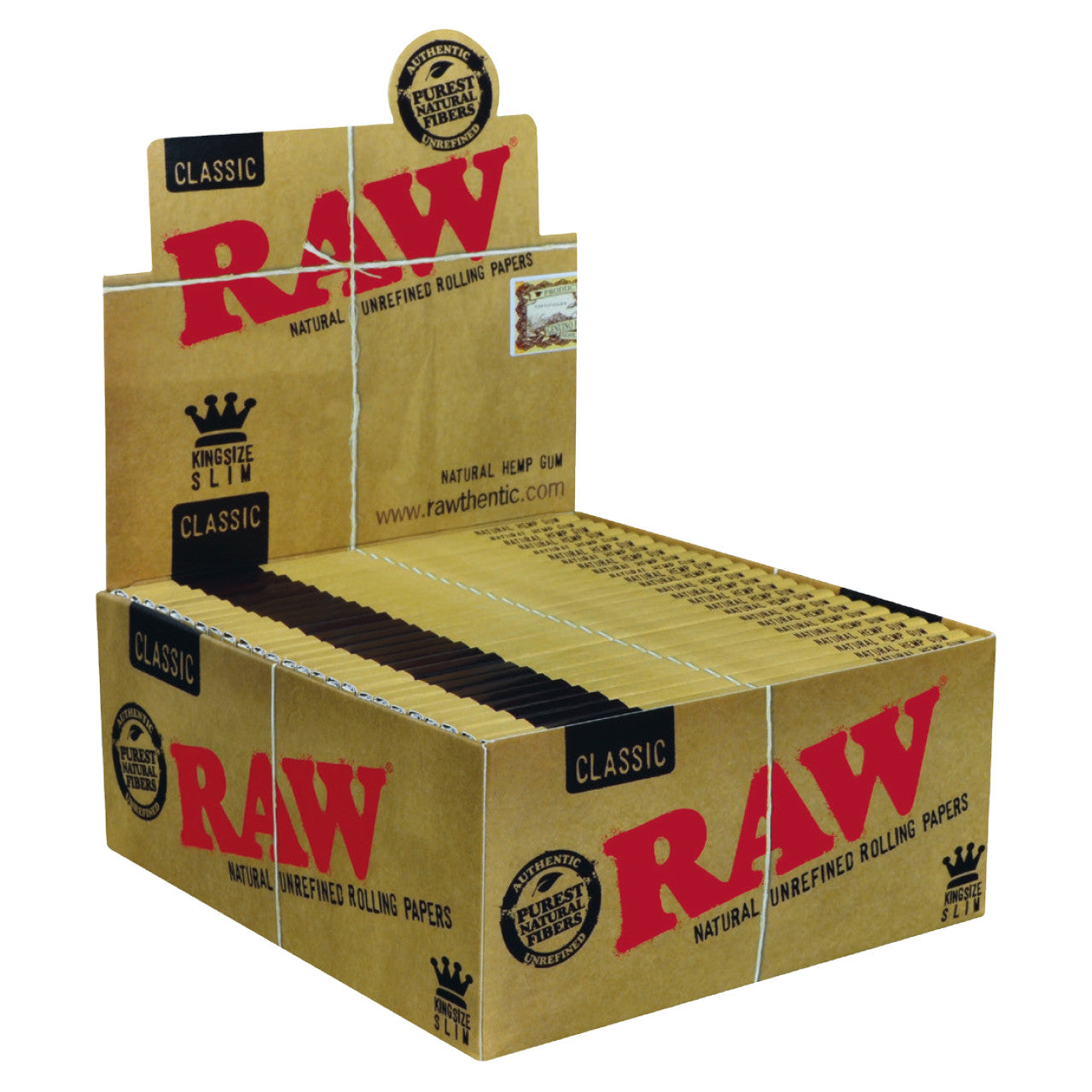 RAW® - Classic Rolling Papers King Size Slim (32ct) - Display of 50