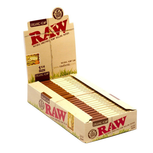 RAW® - Organic Hemp Rolling Papers 1¼ (50ct) - Display of 24